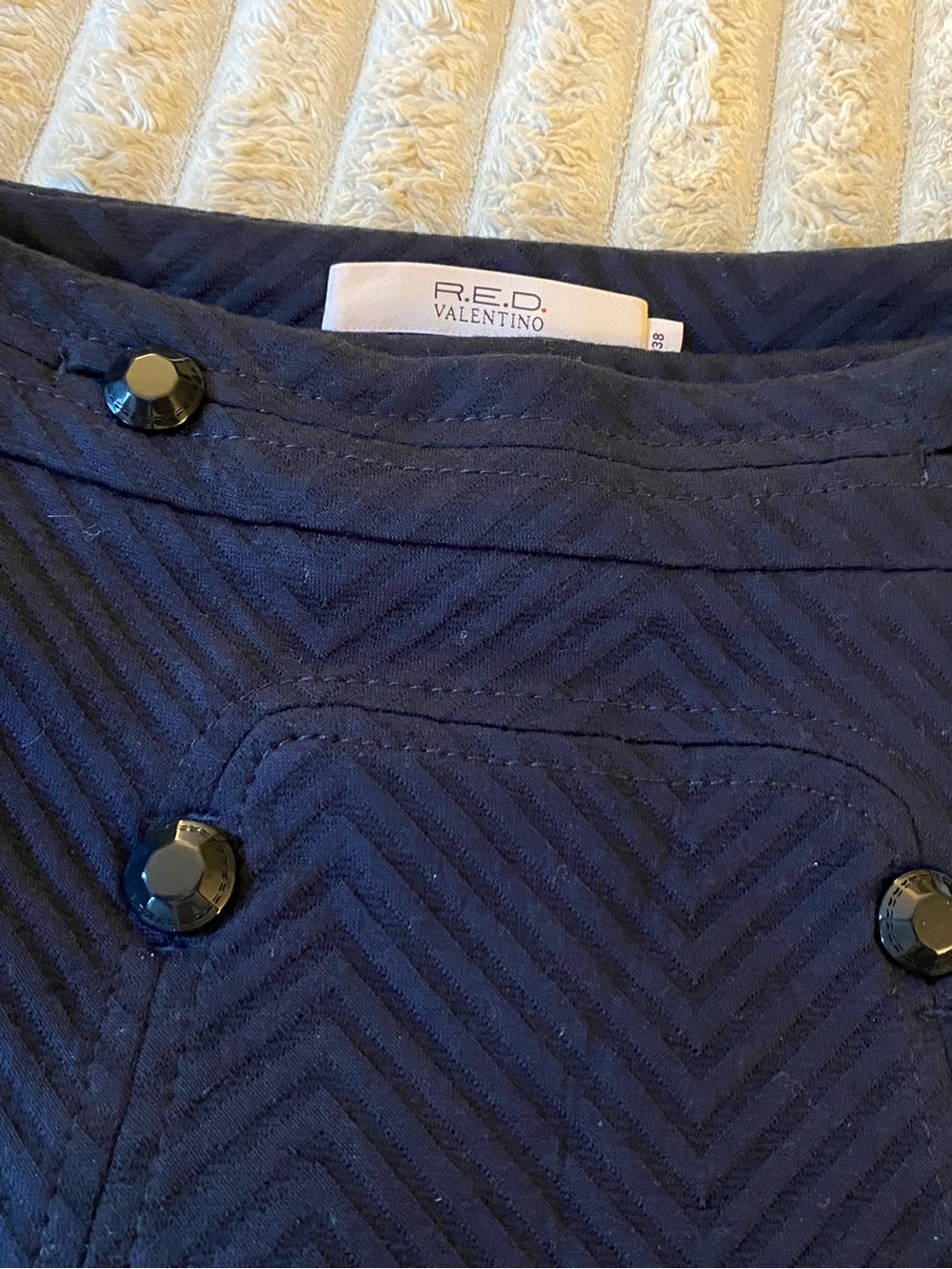 RED Valentino womanβs ' Navy Quilted Skirt- Like New